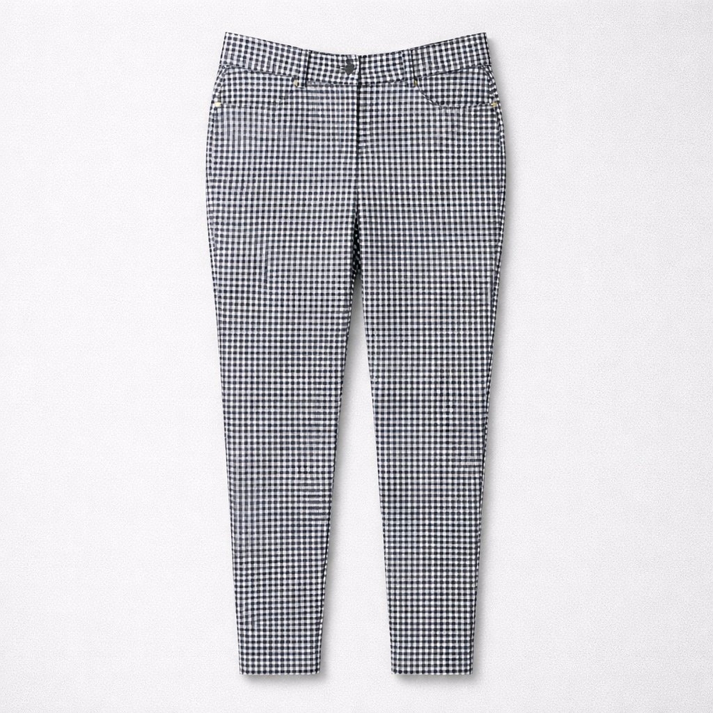 Michael Kohrs Black and White Gingham Slim Pants